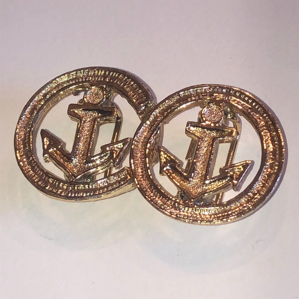 Vintage Gold Tone Nautical Anchor Retro Boho Belt Buckle - Picture 4 of 7